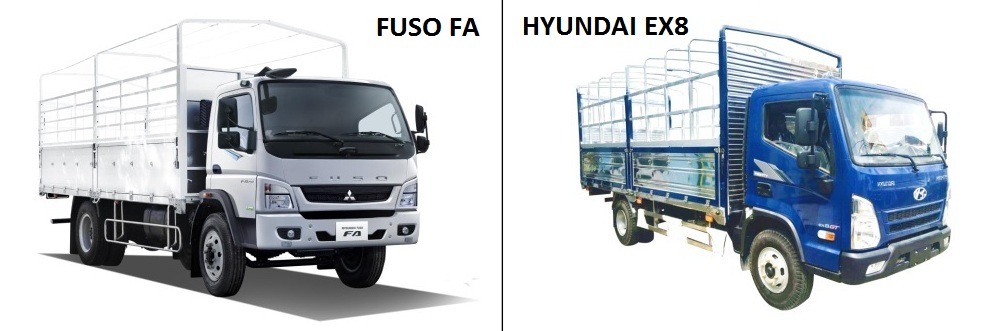 So sánh Hyundai Mighty EX8 GTL và Fuso FA 140L