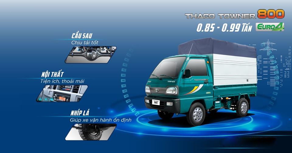 xe tai 1 tan towner 800 thaco