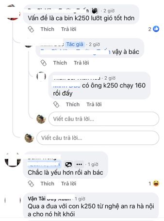 tốc độ tối đa của k250