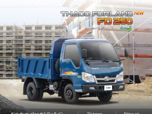 Xe ben 2,5 tấn 2 khối THACO FD250.E4