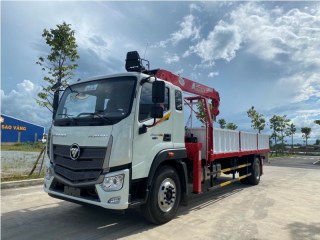 Xe tải Auman C160 tải trọng 9.1 tấn thùng dài 7.4 mét gắn cẩu 5 tấn Unic U550