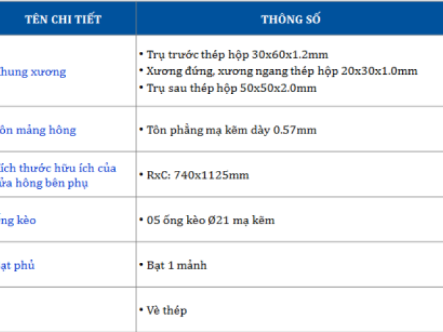 Xe tải 990 kg thùng mui bạt mở 01 cửa hông